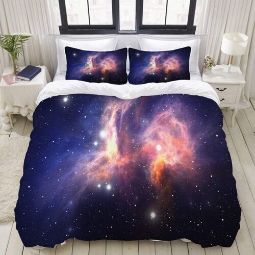 Parure De Lit Adulte,Housse De Couette,N¿¿Buleuse De L'espace, Housse De Couette X Cm+ Taies D'oreillers X Cm