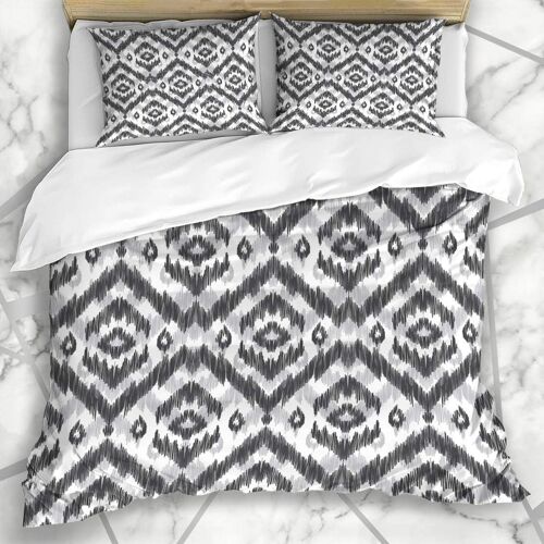 Literie - Housse De Couette Motif G¿¿Om¿¿Trique Grand Abstrait Gris Ikat Navajo Chevron Am¿¿Ricain Aztec Doodle Design Tribal Ensemble Trois Pi¿¿C