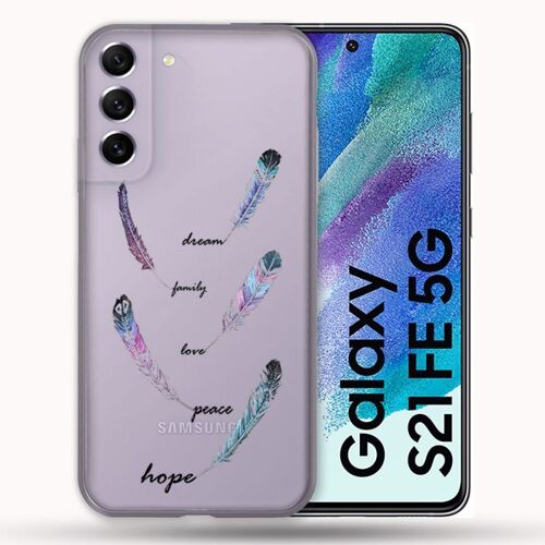 Coque Transparente Pour Samsung Galaxy S21 Fe Plume Couleur