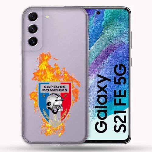 Coque Transparente Pour Samsung Galaxy S21 Fe Pompier Feu