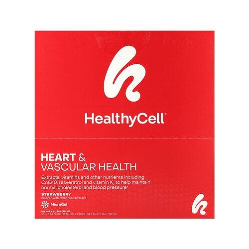 Healthycell, Santé Cardiaque Et Vasculaire, Fraise, 30 Sachets De Gel, 25 Ml Chacun 