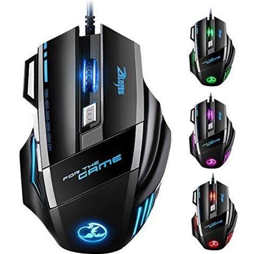 Souris Gamer LED Optique 5500 DPI VicTsing Zelotes Souris de Jeu 7 Boutons Souris Gaming Filaire Profesionnel Gaming Mouse USB de Ha
