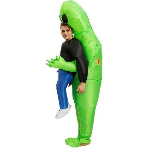 Deguisement Adult Homme Femme Alien Gonflable Costume Halloween Noël Fête 160cm-190cm Vert