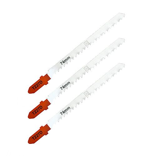 3 lames de scie sauteuse T courbe propre Alu et non-ferreux