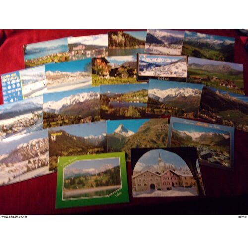 Lot De 100 Cartes Postales De Suisse Helvetia Tous Avec Timbres