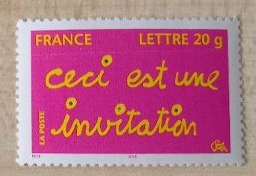 Timbre Neuf De 2005, Ceci Est Une Invitation, Lettre 80g, Jaune Sur Fond Rouge. Sans Valeur Indiquée.