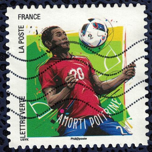 France 2016 Oblitéré Used Football Vos Gestes Préférés Amorti Poitrine