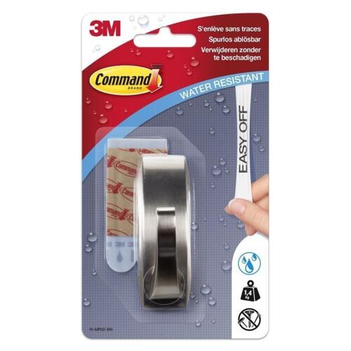 3M COMMAND Crochet moderne - Acier brillant - Moyen modele