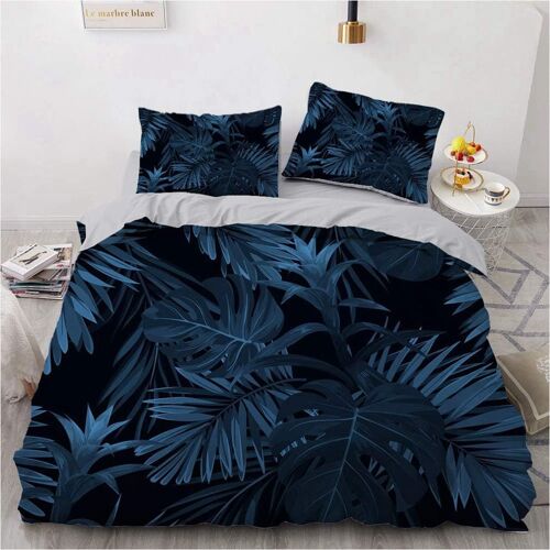 Parure De Lit Boh¿¿Me Avec Housse De Couette Et Taies D'oreiller, Motif For¿ºt Tropicale, Feuilles De Palmier Vertes, Oiseaux Et Fleurs, Pour Filles, Femmes Et Adultes
