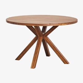 Table De Jardin Ronde En Bois Naele Brun Acacia Ø120 Cm
