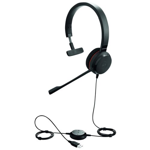 Jabra Evolve 30 II UC Mono - Micro-casque - sur-oreille - filaire - USB-C, USB-A - isolation acoustique - Certifié Alcatel-Lucent, Certifié Avaya, Certifié pour Microsoft Teams, Cisco Certified...