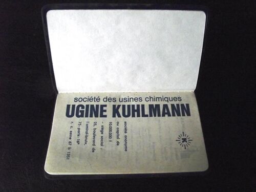 Petit Carnet De Note Société Des Usines Chimiques .Ugine Kuhlmann.