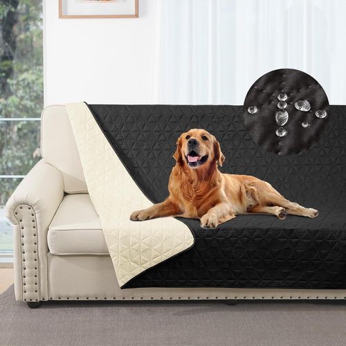 Tianyi-Housse De Canapé 100% Imperméable, Housse De Lit, Housse Pour Animaux De Compagnie, Canapé, Housse Pour Meubles De Canapé, Convient Aux Enfants, Chiens, Chats(Noir, 132-208 Cm (1 Paquet))