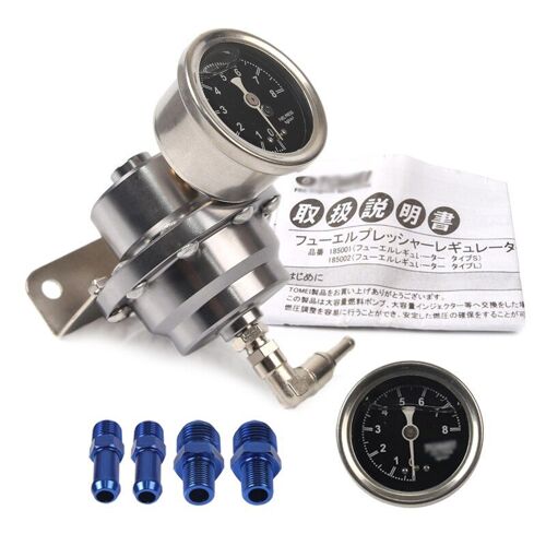 Titanium Régulateur Universel De Pression De Carburant Réglable, Avec Jauge Originale Et Instructions, Titane L, Aluminium "Nipseyteko"