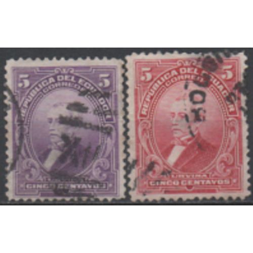 Equateur:2 Timbres Oblitérés De 1907.