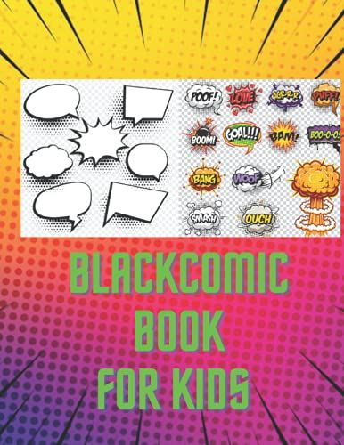 Kids Blank Comic Book Black Cover: Kids Blank Comic Book 100 Pages: Blank Comic Book Panelbook, Blank Comic Books For Kids, Comic Book Template For ... Kids, Comic Book Template, Comic Book Blank