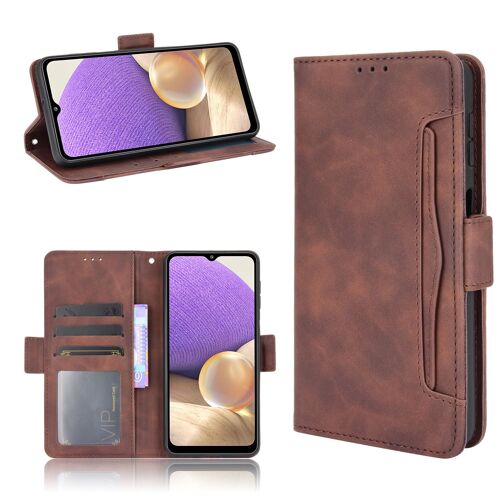 Coque Samsung Galaxy A32 5g,Etui Pour Samsung Galaxy A32 5g,Coque Multi-Cartes Pour Samsung Galaxy A32 5g,Etui En Cuir Pu Premium Housse Pour Samsung Galaxy A32 5g,Marron