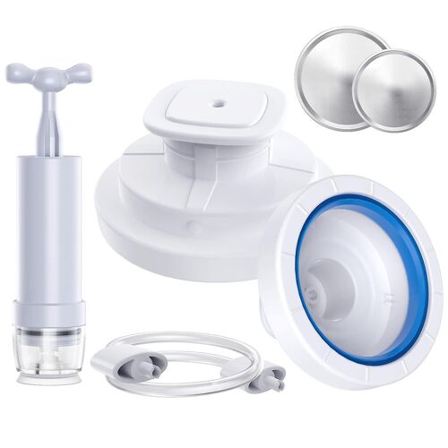 Scelleuse De Bocaux Mason Et Tuyau D'accessoires Compatible Avec L'aspirateur Foodsaver, Un Ouvre-Boîte À Pompe Portable Manuel, Un Kit Pour Ball Regular & Wide-Bouche, Cuisine To