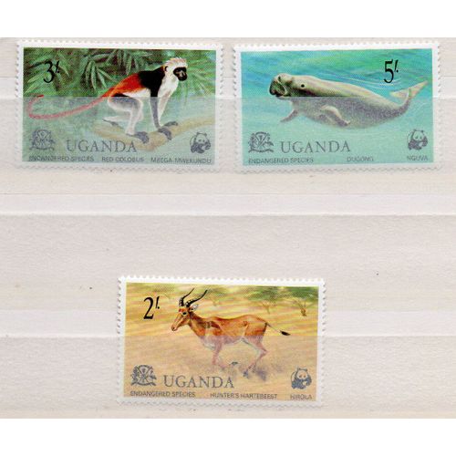 Ouganda- Lot De 3 Timbres Neufs- Animaux