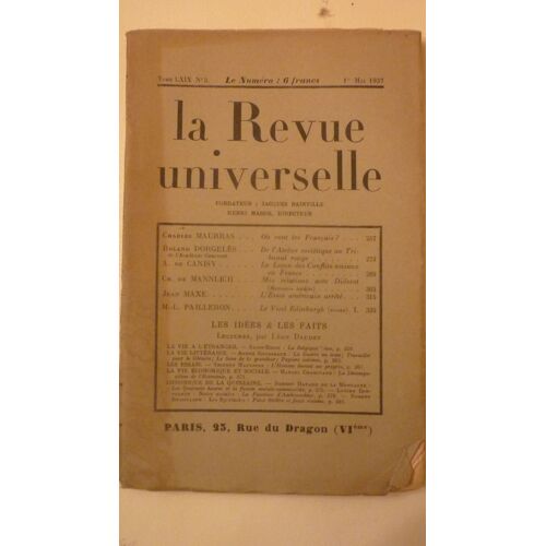 La Revue Universelle Tome 45 Numéro 1