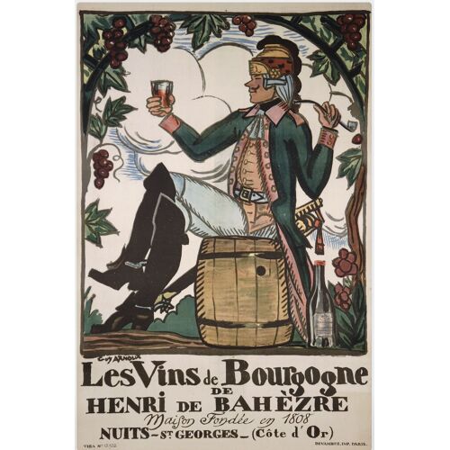 Affiche Bahezre Vin Bourgogne