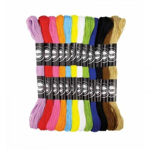 Fils De Coton - Pour Faire Des Bracelets Brésiliens - 12 Couleurs Assortis