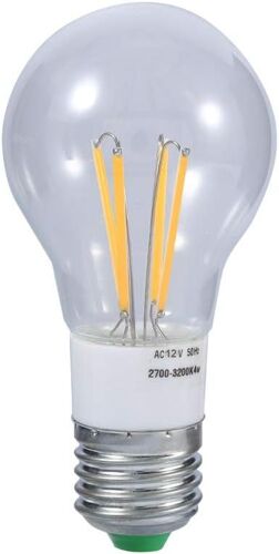 KAL-Ampoule E27, Ampoule À Filament Led Froide/Chaude 12V 3W / 4W / 6W, Nouvelle Ampoule Cob Blanche Pour(Warm White, 4W)