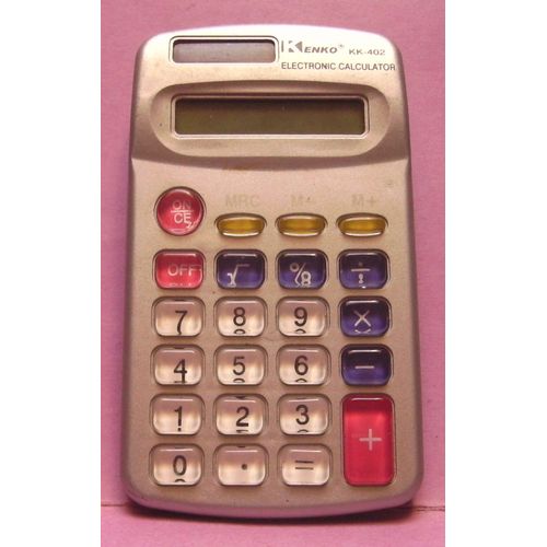Calculatrice Electronique Solaire Kenko KK-402 - Gris Argent / Silver - Lcd - 8 Chiffres