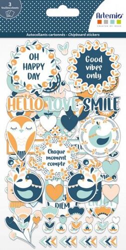 Chipboard Die-Cuts Carton Autocollant Blossom 90 Pièces