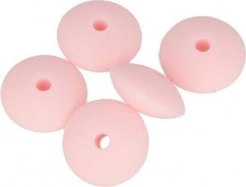 5 Perles Roses 12x7 Mm - Silicone