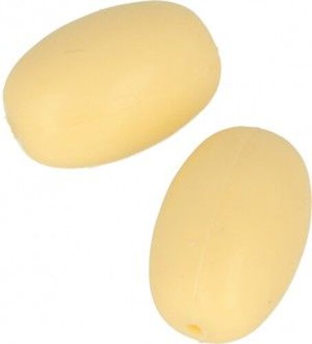 2 Perles Jaunes 14x20 Mm - Silicone