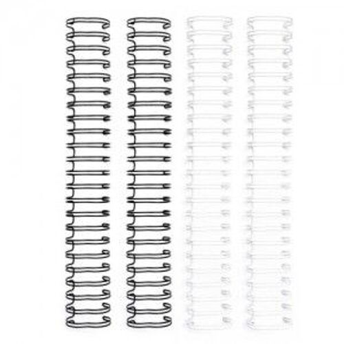 4 Binding Wires Black White - Spirales Reliure 2,5 Cm