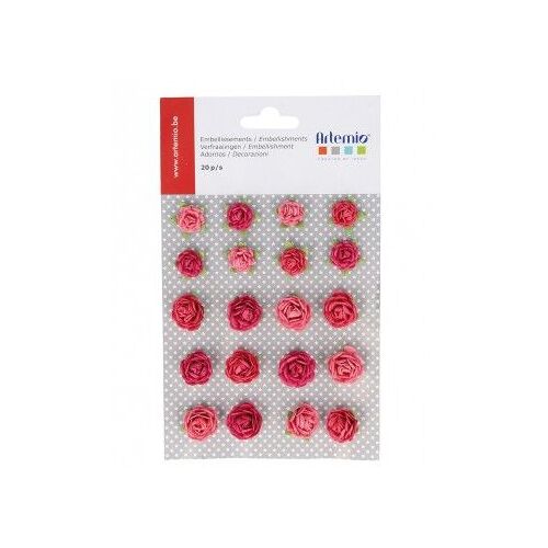 20 Roses Papier Rouge