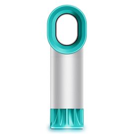 Ventilateur sans pales Petit ventilateur de table Refroidisseur d¿air Ventilateur silencieux Breeze rechargeable avec commande de presse pour bureau blanc argenté