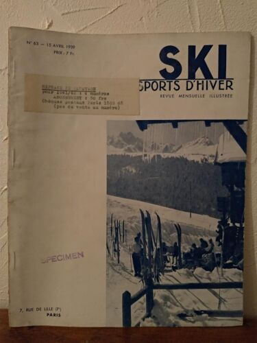Revue Ski Sports D Hiver 15 Avril 1939