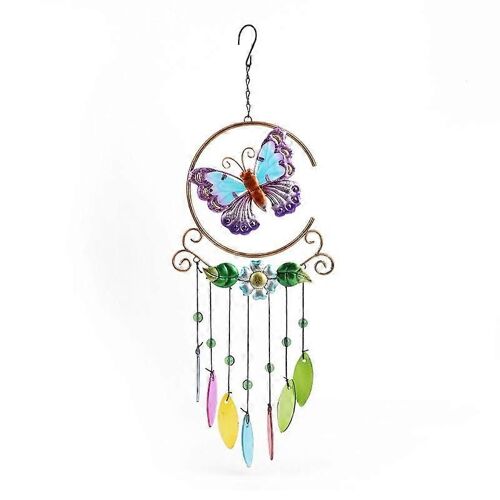 Fenêtre balcon couleur verre pendentif papillon Decor carillons éoliens cour maison Tenture murale ornement fenêtre porte Decor