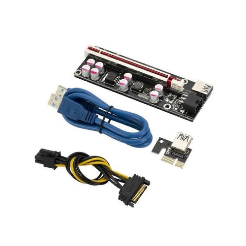 Câble d'extension de carte graphique PCI-E1Xto 16X Ver009S Condensateur Puls8 Câble USB3.0 Carte d'extension 6 broches