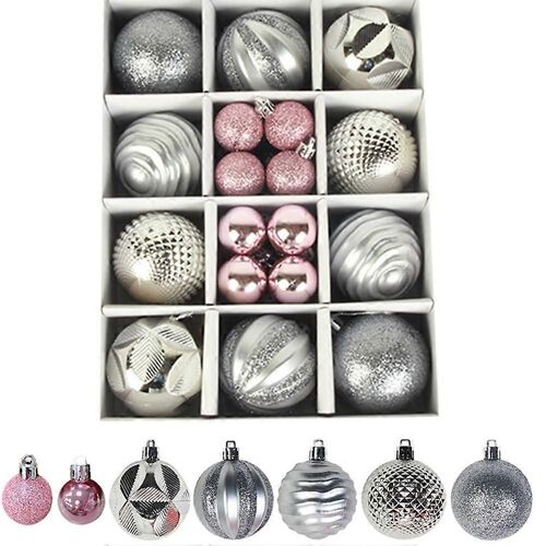 Assortiment Couleur Boules de Noël Ornements d'arbre de Noël Boules de Noël Décorations de Noël Pendentifs d'arbre suspendu Cadeau du Nouvel An B
