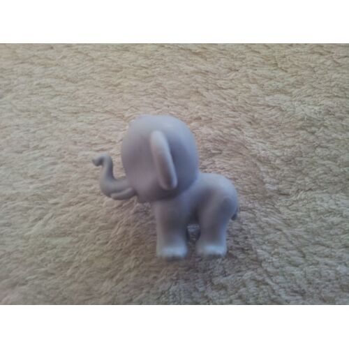 Figurine Éléphanteau Plastique Gris Bleuté