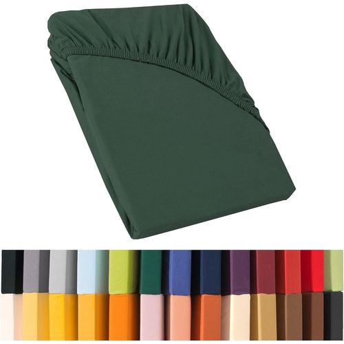 Tianyi-Relax Drap-Housse Lit Sommier Tapissier Lits À Eau Coton 140x200-160x220 Cm Vert Sapin