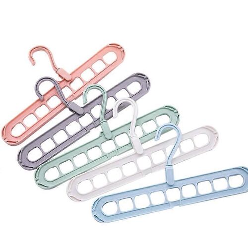 5 cintres magiques économisant de l'espace avec 9 trous, organisateurs de placard et rangement, organisateur de placard multifonctionnel