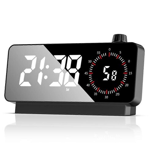 Réveil avec : Horloge de bureau numérique à piles Compte à rebours pour bureau d¿étude-Réveils pour chambres Noir