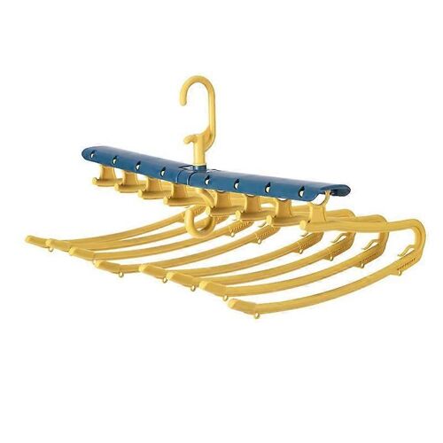Cintre de pantalon multifonction Pliable En Plastique Pantalon Racks Pantalon Cintre Organisation De Rangement De Vêtements - Jaune