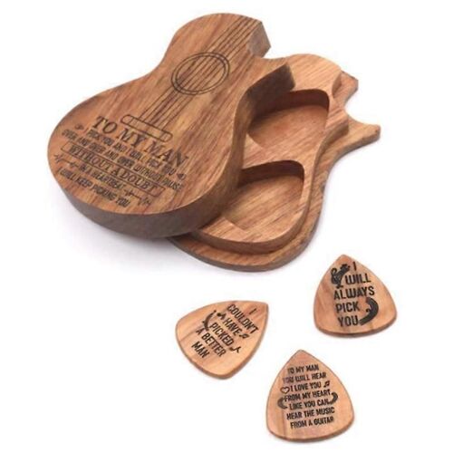 Médiators De Guitare En Bois Étui Plectrum Boîte De Pics De Guitare En Bois Pour Le Stockage Des Médiators De Guitare, Pour Jazz / Guitare / Ukulélé / Basse