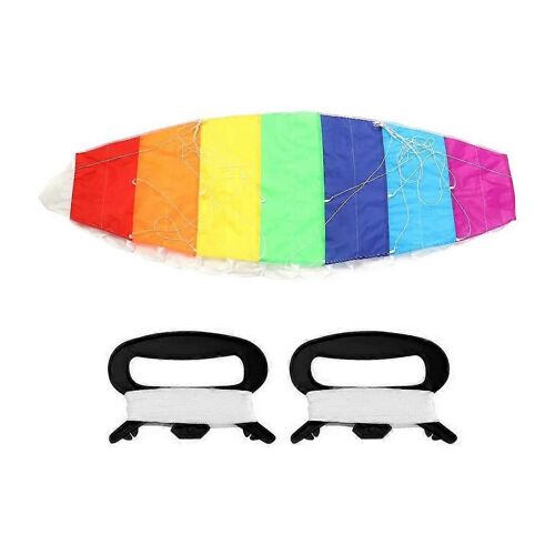 1.4m Rainbow Color Two-Line Stunt Power Sports Kite Flying Tool Outdoor Fun Game Toy