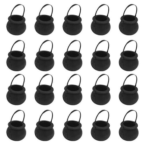 Paquet de 20 bols de bonbons sorcière noire en plastique chaudrons bouilloires squelette de sorcière porte-chaudron