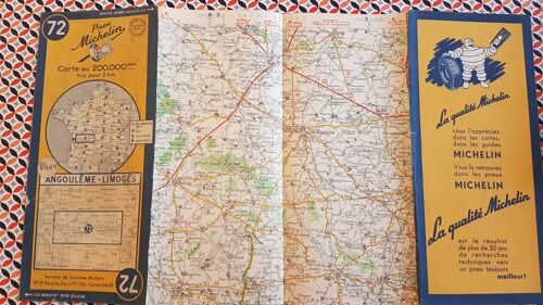 Carte Michelin N°72 - Angouleme-Limoges