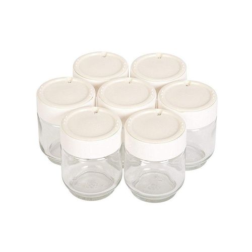 Yaourti?res 7 pots verre couvercle blanc yogurta transparent Moulinex A14A03
