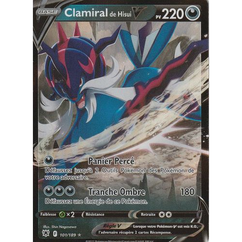 Carte Pokemon - Clamiral De Hisui V - 101/189 - Ultra-Rare - Eb10 - Astres Radieux -