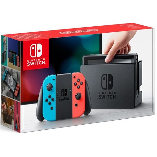 Console Nintendo Switch 2017 avec Joy-Con rouge fluorescent et bleu néon